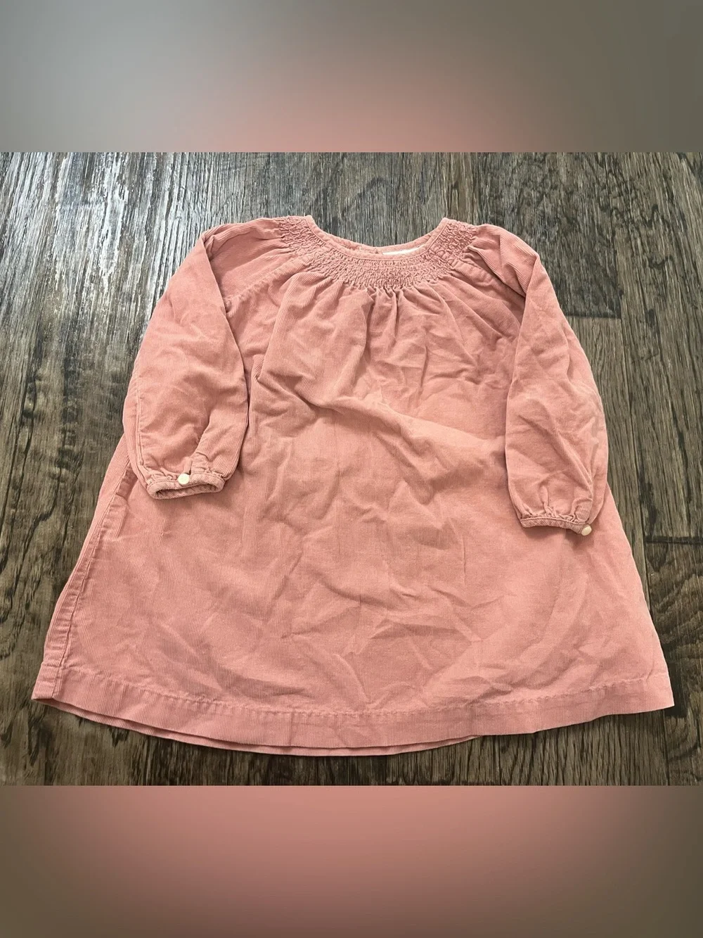Ralph Lauren Dusty Rose Corduroy Baby Dress